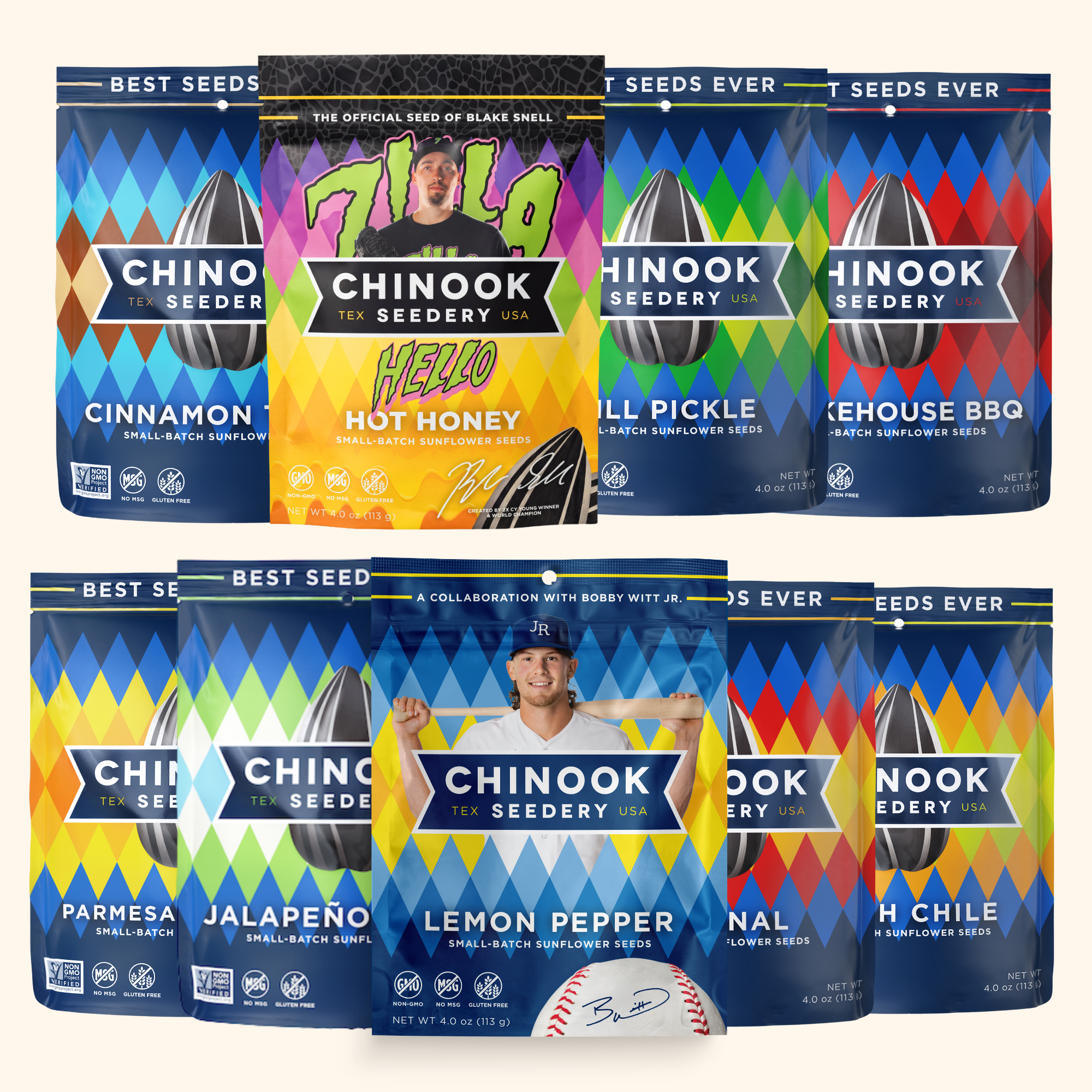 スィートポテト 9 Flavor Sunflower Variety Pack, 12ct 4oz Bags | Chinook Seedery