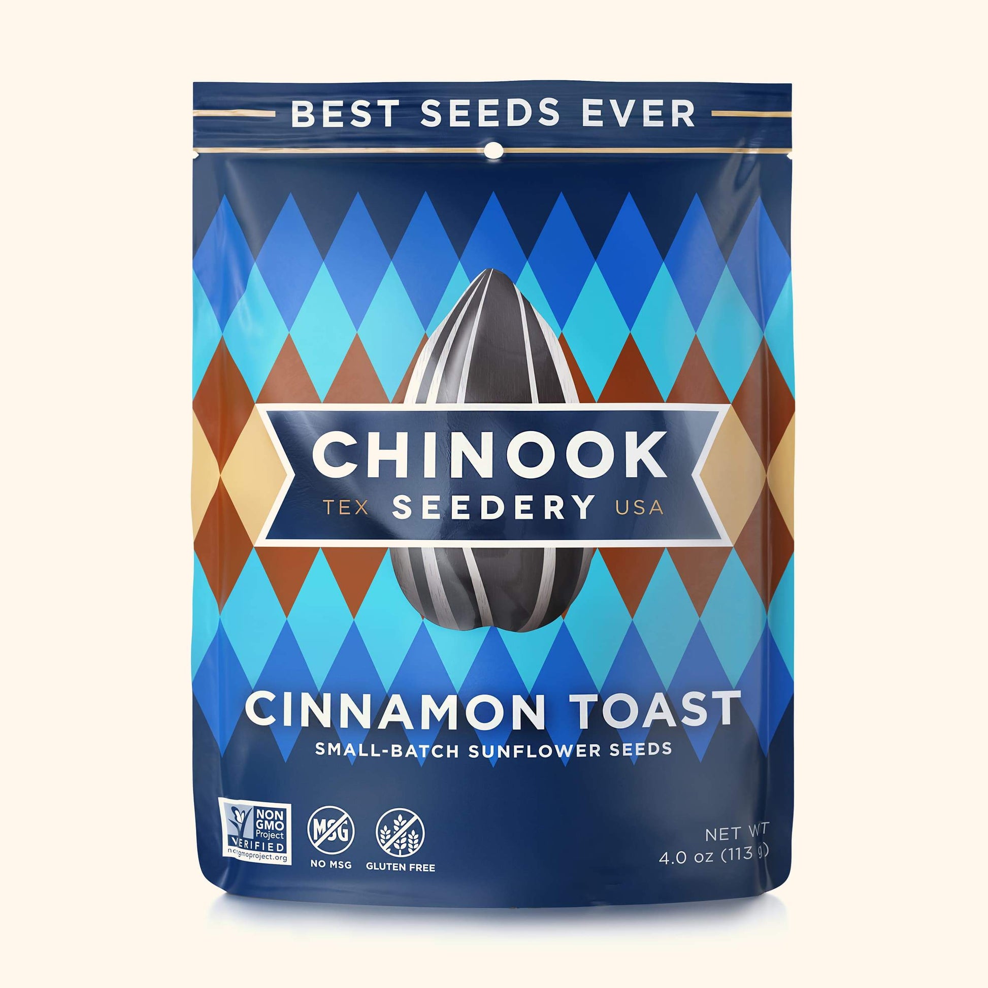 Cinnamon Toast 4.7 Ounce Resealable Stand-Up Pouches Chinook Seedery Case of 12 Large Bags