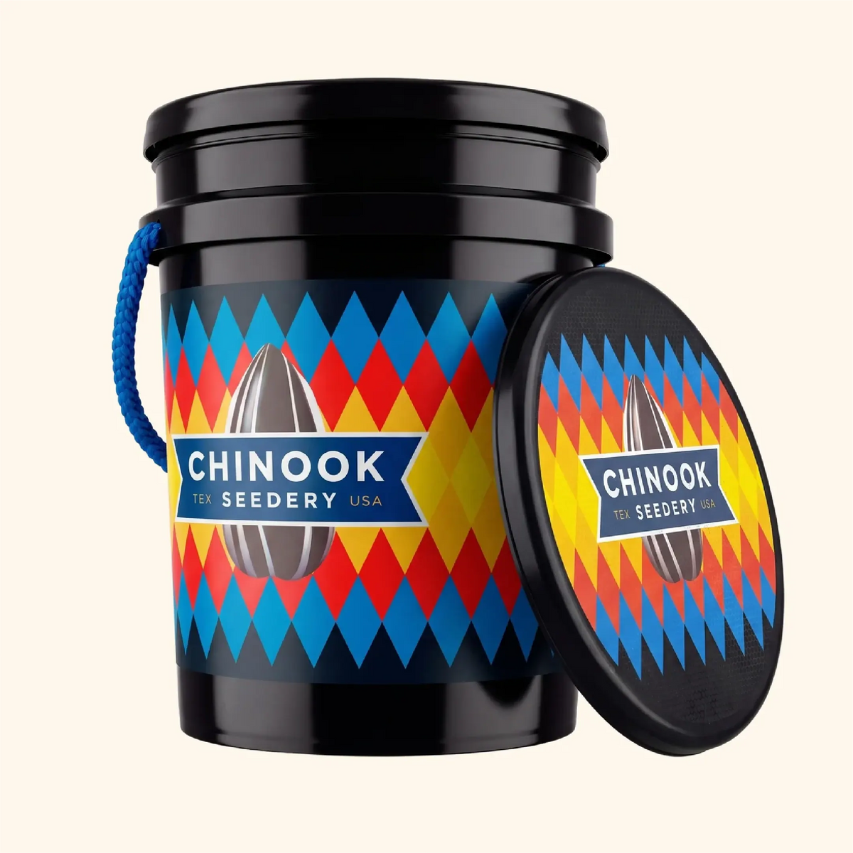 Original Chinook Seedery Big Bucket with its lid