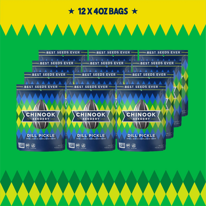 Case of 12 Dill Pickle 4 oz sunflower seed bags