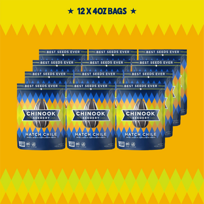 Case of 12 Hatch Chile 4 oz sunflower seed bags