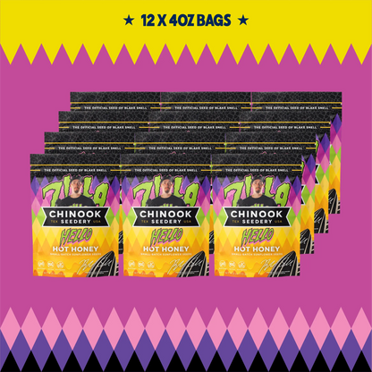 Case of 12 Hello Hot Honey 4 oz sunflower seed bags