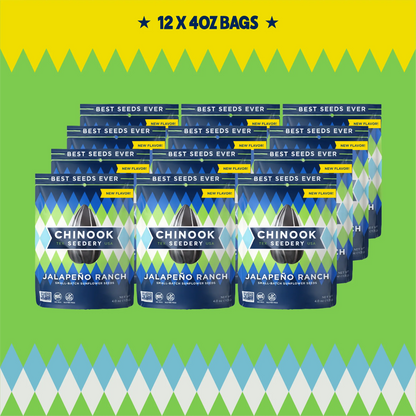 Case of 12 Jalapeño Ranch 4 oz sunflower seed bags