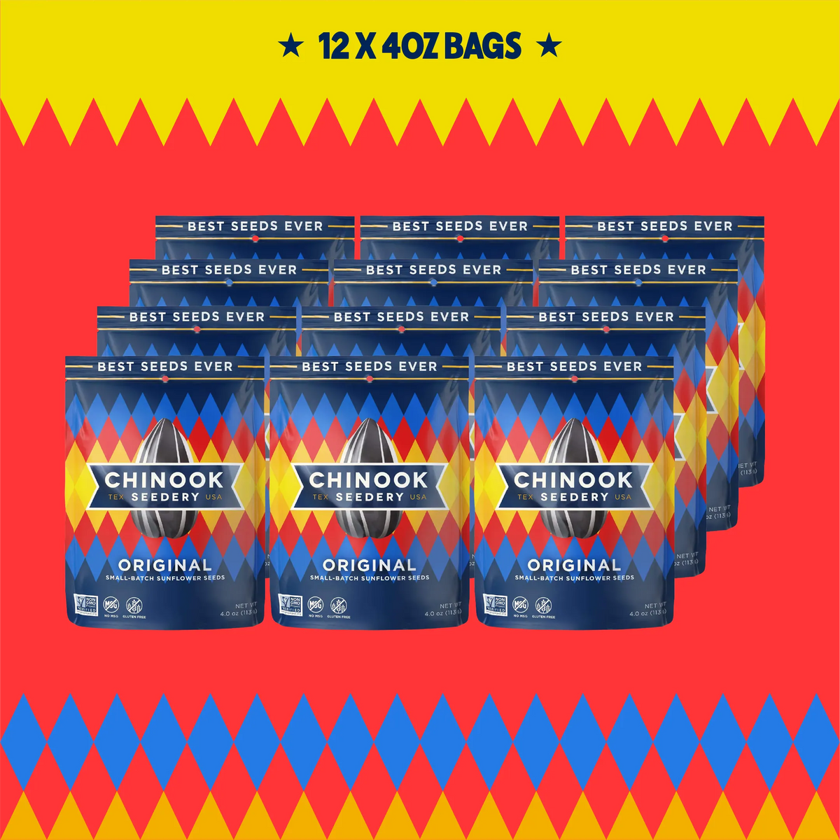 Case of 12 Original 4 oz sunflower seed bags