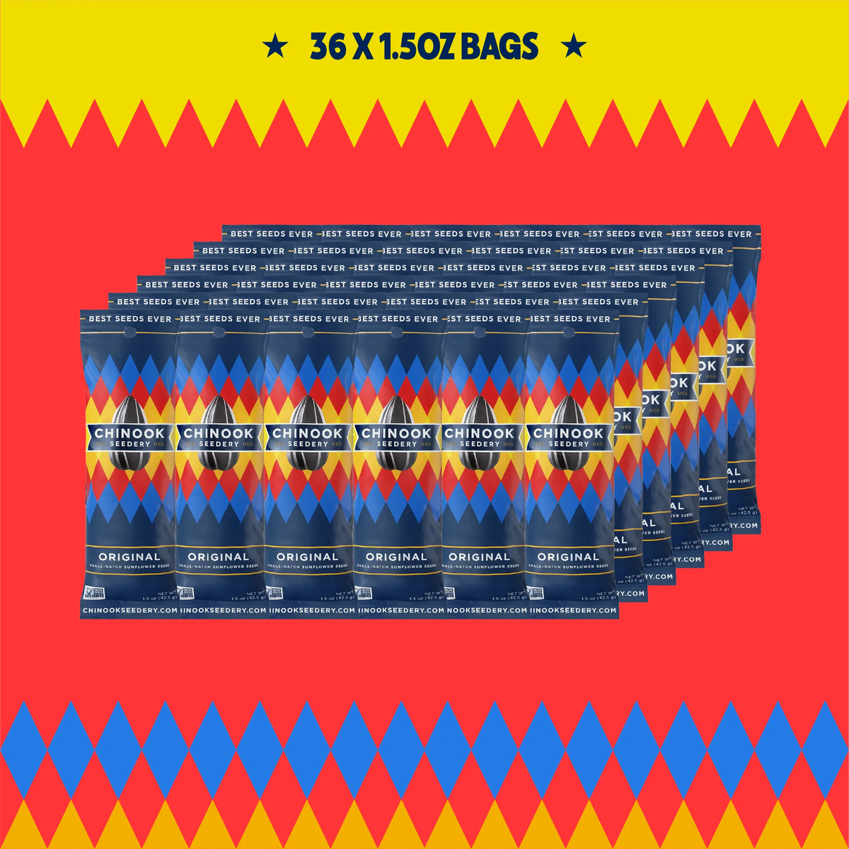 Case of 36 Original 1.5 oz single serve sunflower seed bags