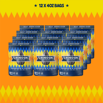 Case of 12 Parmesan & Pepper 4 oz sunflower seed bags
