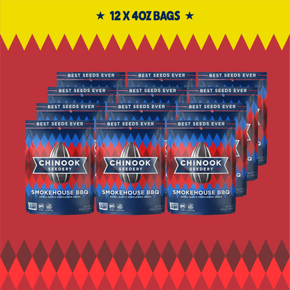 Case of 12 Smokehouse BBQ 4 oz sunflower seed bags