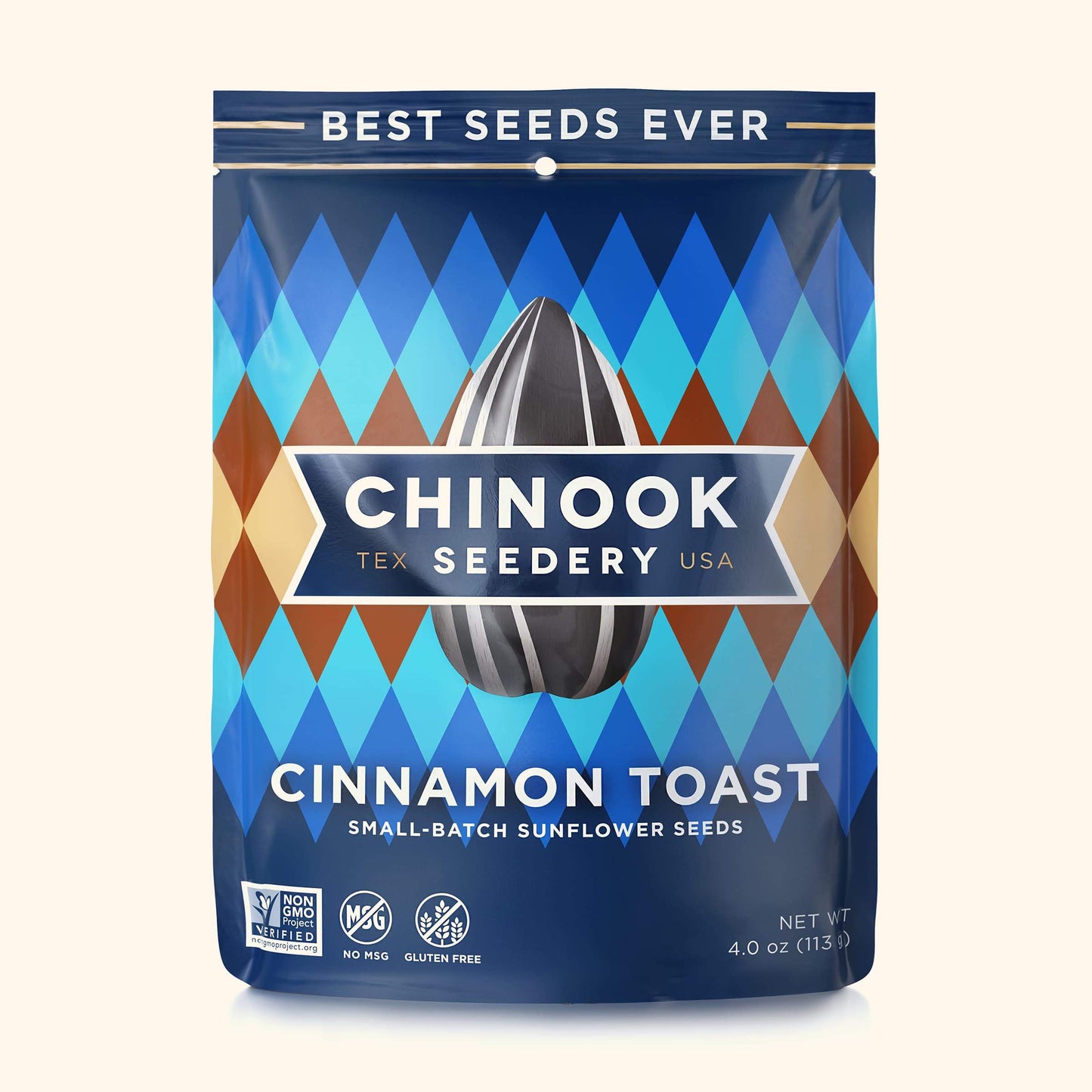 Cinnamon Toast 4.7 Ounce Resealable Stand-Up Pouches Chinook Seedery Case of 12 Large Bags 